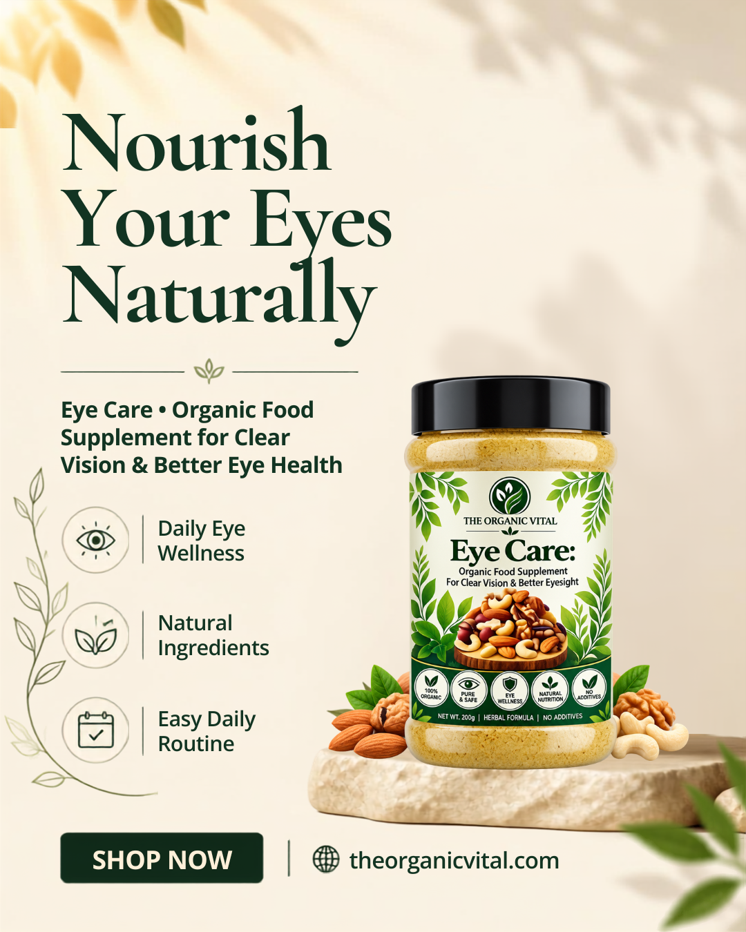 The Organic Vital - Eye Care Organic Food Supplement
