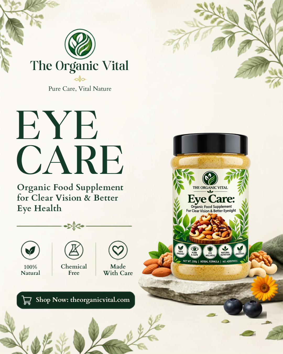 The Organic Vital - Eye Care Organic Food Supplement